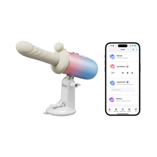 Lovense Spinel App-Enabled Compact Thrusting Warming Vibrating Silicone Dildo With Two Attachments