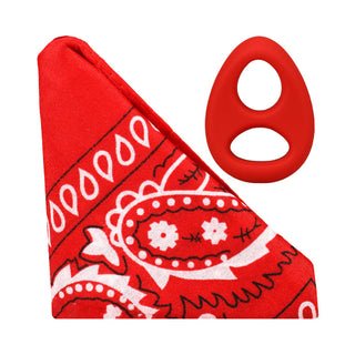 Rock Solid The Hanky Code Stretchable Silicone C-Ring Set with Matching Bandana for Flagging