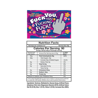 Fuck You You Fucking Fuck 25-Piece Individual Bags Middle Finger Hard Candies