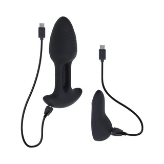 Playboy Rim Shot 2 AM Vibrating Remote Control Butt Plug With Flapping Stimulator