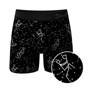 Shinesty The Big Bang Glow-in-the-Dark Constellation Print Moisture Wicking Boxers
