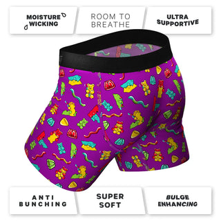 Shinesty The Naughty Bears Gummy Bear Print Moisture Wicking Boxers