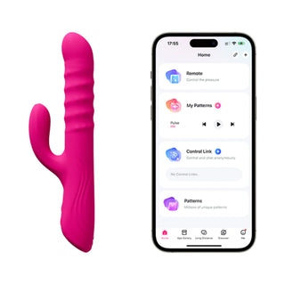 Lovense Velvo App Enabled Rotating Beaded  Rabbit Vibrator