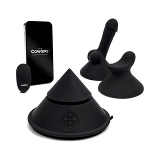 The Cowgirl Cone Sit-On App-Enabled Vibrator With Two Attachments and Strong Suction Cup