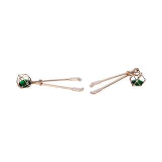 Sportsheets Sex & Mischief Indica Green Crystal Adjustable Nipple Clamps