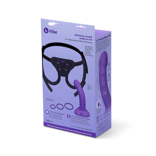 b-Vibe Vibrating Curved Strap-On Dildo Kit - G-Spot Pleasure for Couples