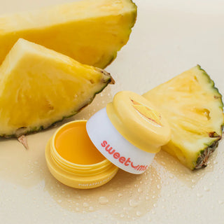 Sweetums Pineapple Flavored Vegan Lip Balm With Built-in Mirror & Applicator