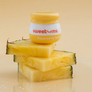 Sweetums Pineapple Flavored Vegan Lip Balm With Built-in Mirror & Applicator