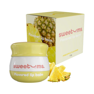 Sweetums Pineapple Flavored Vegan Lip Balm With Built-in Mirror & Applicator