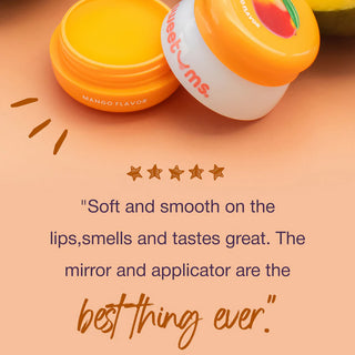 Sweetums Mango Flavored Vegan Lip Balm With Built-in Mirror & Applicator