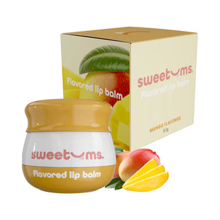 Sweetums Mango Flavored Vegan Lip Balm With Built-in Mirror & Applicator