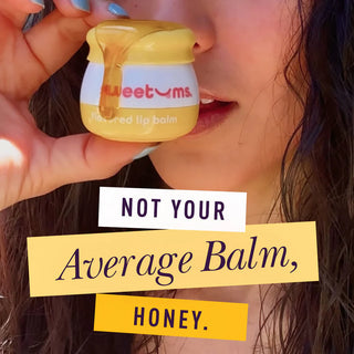 Sweetums Honey  Flavored Vegan Lip Balm With Built-in Mirror & Applicator