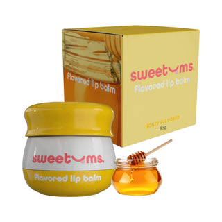 Sweetums Honey  Flavored Vegan Lip Balm With Built-in Mirror & Applicator