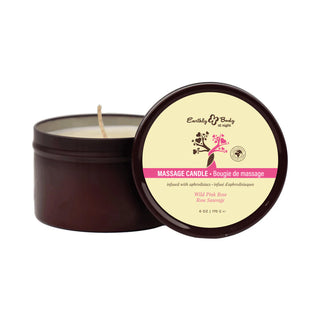 Earthly Body at Night Aphrodisiac Collection 3-in-1 Massage Candle Wild Pink Rose Scent
