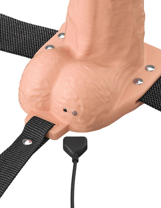 Fantasy X-Tensions Elite Vibrating Hollow Dual Density 7 inch Strap-On
