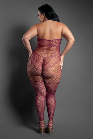 Fantasy Lingerie Sheer Our Moment Crotchless Halter Bodystocking