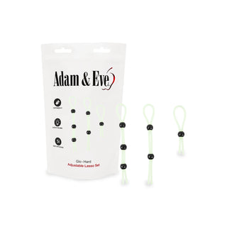 Adam & Eve Glo-Hard Adjustable Lasso Cock Ring Set