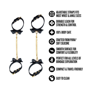Temptasia Ardor Silicone Wrist & Ankle Restraints Set with Bow
