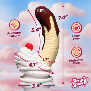 Simply Sweet Chocolate Dipped Banana Split Premium Silicone Dildo With Suction Cup