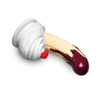 Simply Sweet Chocolate Dipped Banana Split Premium Silicone Dildo With Suction Cup