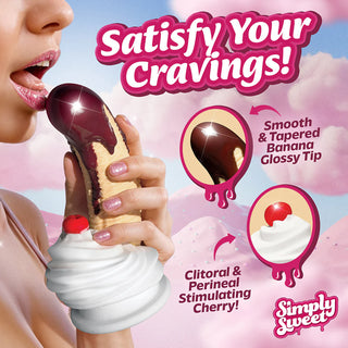 Simply Sweet Chocolate Dipped Banana Split Premium Silicone Dildo With Suction Cup