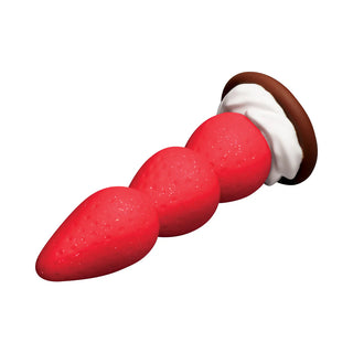 Simply Sweet Strawberry Sweet Cream Premium Silicone Dildo With Suction Cup