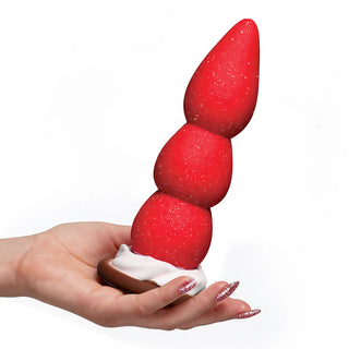 Simply Sweet Strawberry Sweet Cream Premium Silicone Dildo With Suction Cup