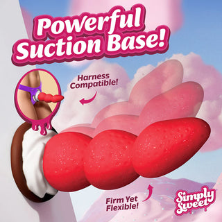 Simply Sweet Strawberry Sweet Cream Premium Silicone Dildo With Suction Cup