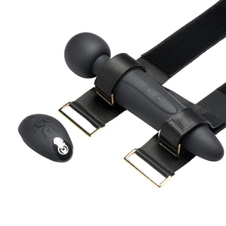 Master Series Thunderstick Thigh Strap Remote Controlled Vibrating Wand with Harness