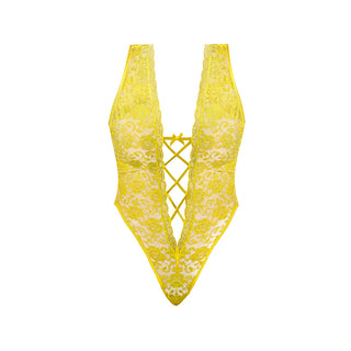 Magic Silk Daffodil Dreams Teddy with Snap Crotch Yellow