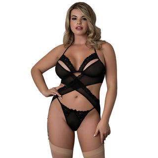 Magic Silk Rush Merry Widow & Panty Set Black