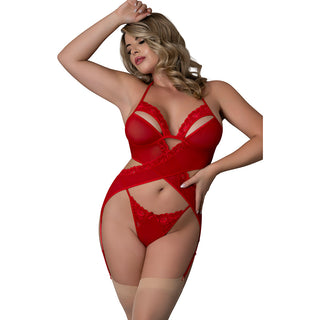Magic Silk Rush Merry Widow & Panty Set Red