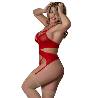 Magic Silk Rush Merry Widow & Panty Set Red