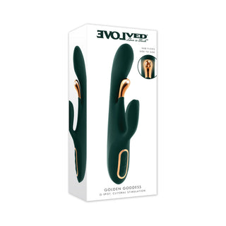 Evolved Golden Goddess G-Spot Flicker Green Vibrator