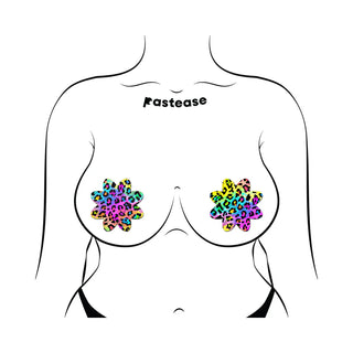 Pastease Rainbow Cheetah Leopard Print Petal Nipple Covers