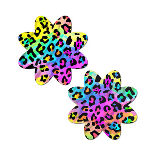 Pastease Rainbow Cheetah Leopard Print Petal Nipple Covers