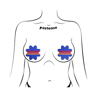 Pastease Rainbow Retro Stripes Print Petal Nipple Covers