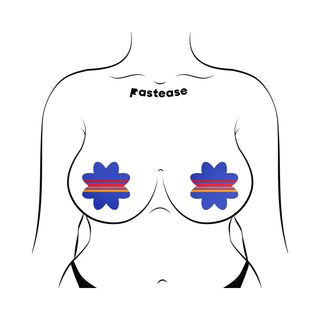 Pastease Rainbow Retro Stripes Print Petal Nipple Covers