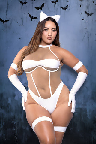 Fantasy Lingerie Play Midnight Purr 5-Piece Cat Costume Set