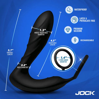 JOCK Electro Shockwave E-Stim Anal Plug w/ C-Ring