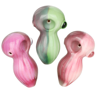 Two Toned Pastel Glass Spoon Pipes - 3.5" / 3CT BUNDLE -Assorted Colors