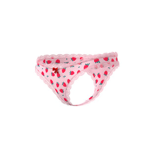 Magic Silk Sweet Treats Crotchless Thong with Flavored Lube - Horny Stoner