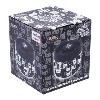 Fujima Dank Tank Vacuum Glass Jar - 4.2" / Black & White Cats