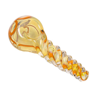 Human Grade Twist Glass Spoon Pipe Model B - Horny Stoner