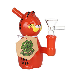 SeshGear Lasagna Lovin' Cat Glass Water Pipe - 4.5" / 14mm F