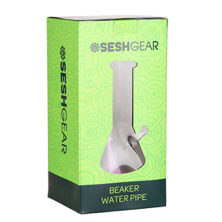 SeshGear Boxed Sparkle and Shine Beaker Glass Water Pipe - 10" / 14mm F / Colors Vary