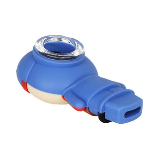 Foul Mouth Kids Silicone Hand Pipe w/ Glass Bowl - 3" / Assorted Dudes-4CT BUNDLE