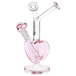 Pulsar Double Kiss Heart Glass Water Pipe - 11" / 14mm F