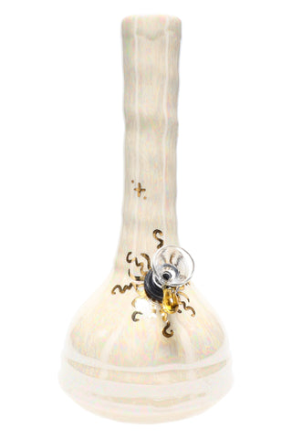 Ancient Creations 9″ Gold Sunburst Ceramic Beaker Bong