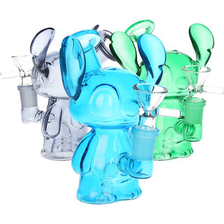 3CT BUNDLE - Ohana Friend Glass Water Pipe - 5" / 14mm F / Green, Blue, Smoke